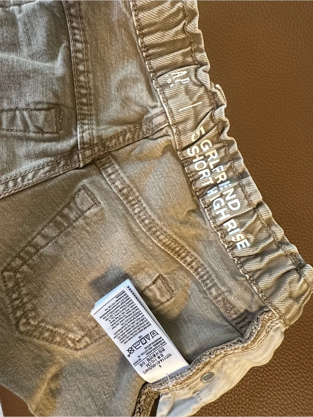 GAP Tan Denim Frayed Hem Short Shorts